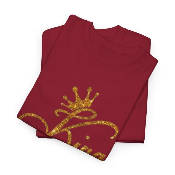 King Crown Unisex Heavy Cotton Tee - Bold Gold Design for Queens and Kings - Image 47