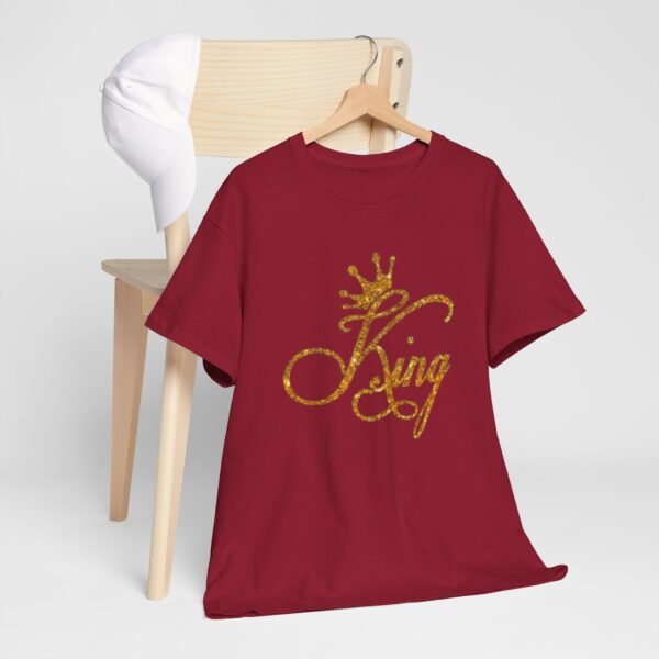 King Crown Unisex Heavy Cotton Tee - Bold Gold Design for Queens and Kings - Image 44