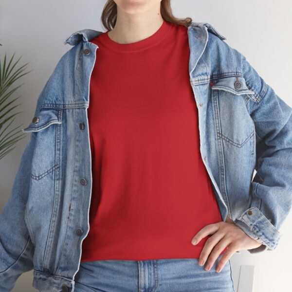 Red color unisex Cotton Tee - Image 5
