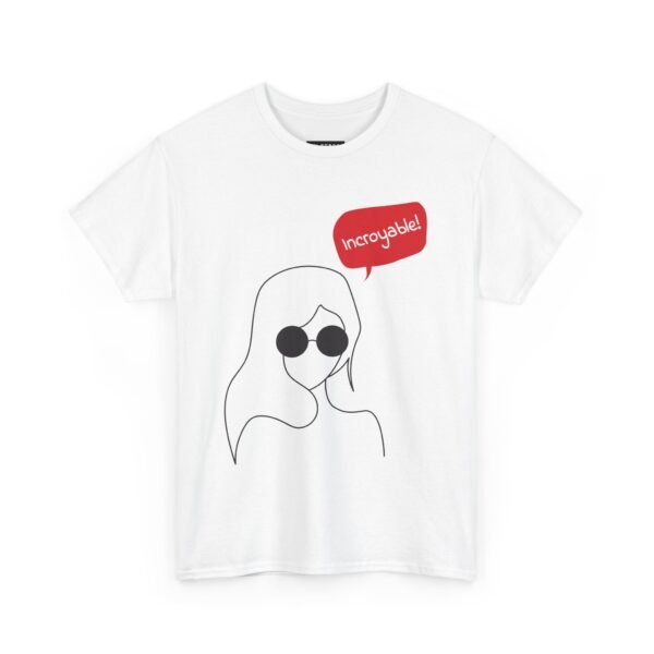 "Incredible Vibes" girls Heavy Cotton Tee - Stylish Graphic T-Shirt with Fun Sunglasses Design - Image 2