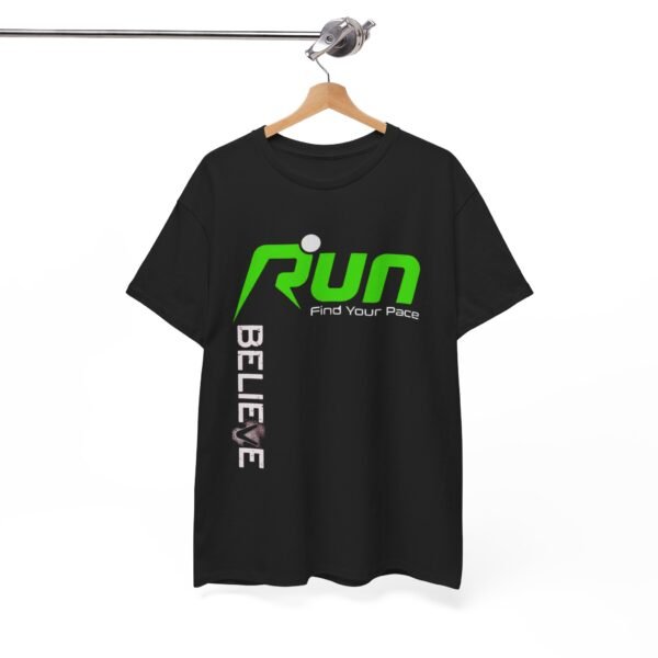 Motivational Running Tee - "Run Believe Find Your Pace" Unisex Heavy Cotton Shirt - Image 14
